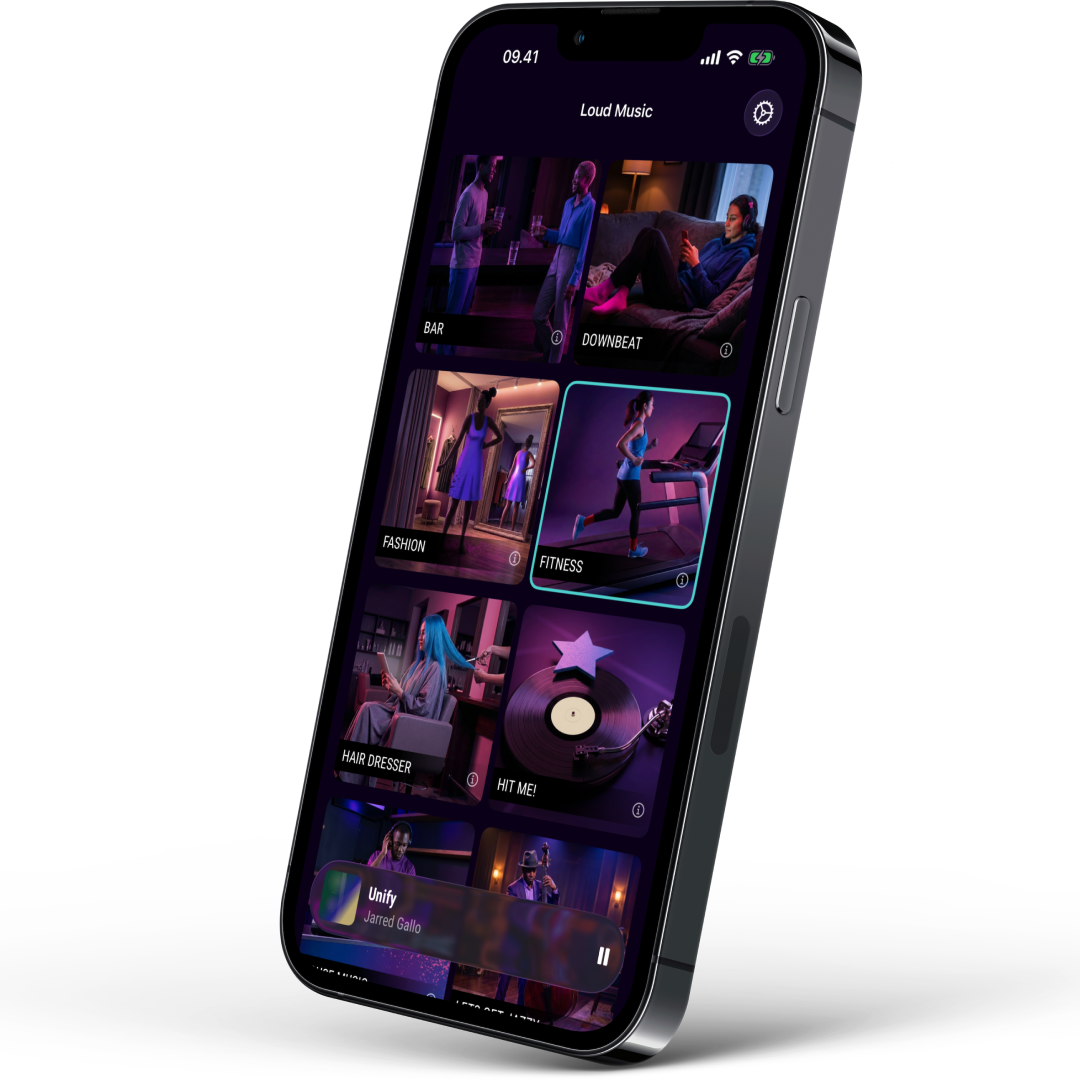 Iphone with Loud Music channel page