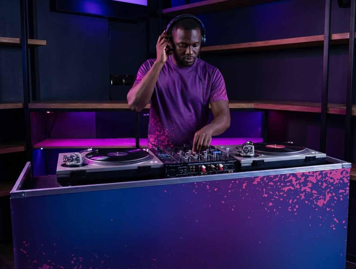 DJ spiller musik i natklub.